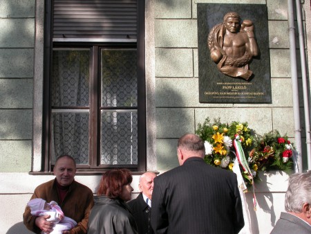 Papp László emléktábla, Budapest, bronz, 100x60 cm